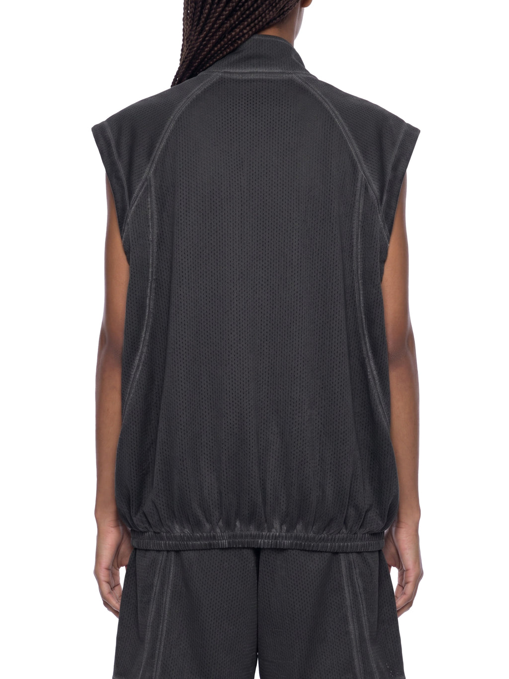 Vintage Wash Mesh Full-Zip Vest