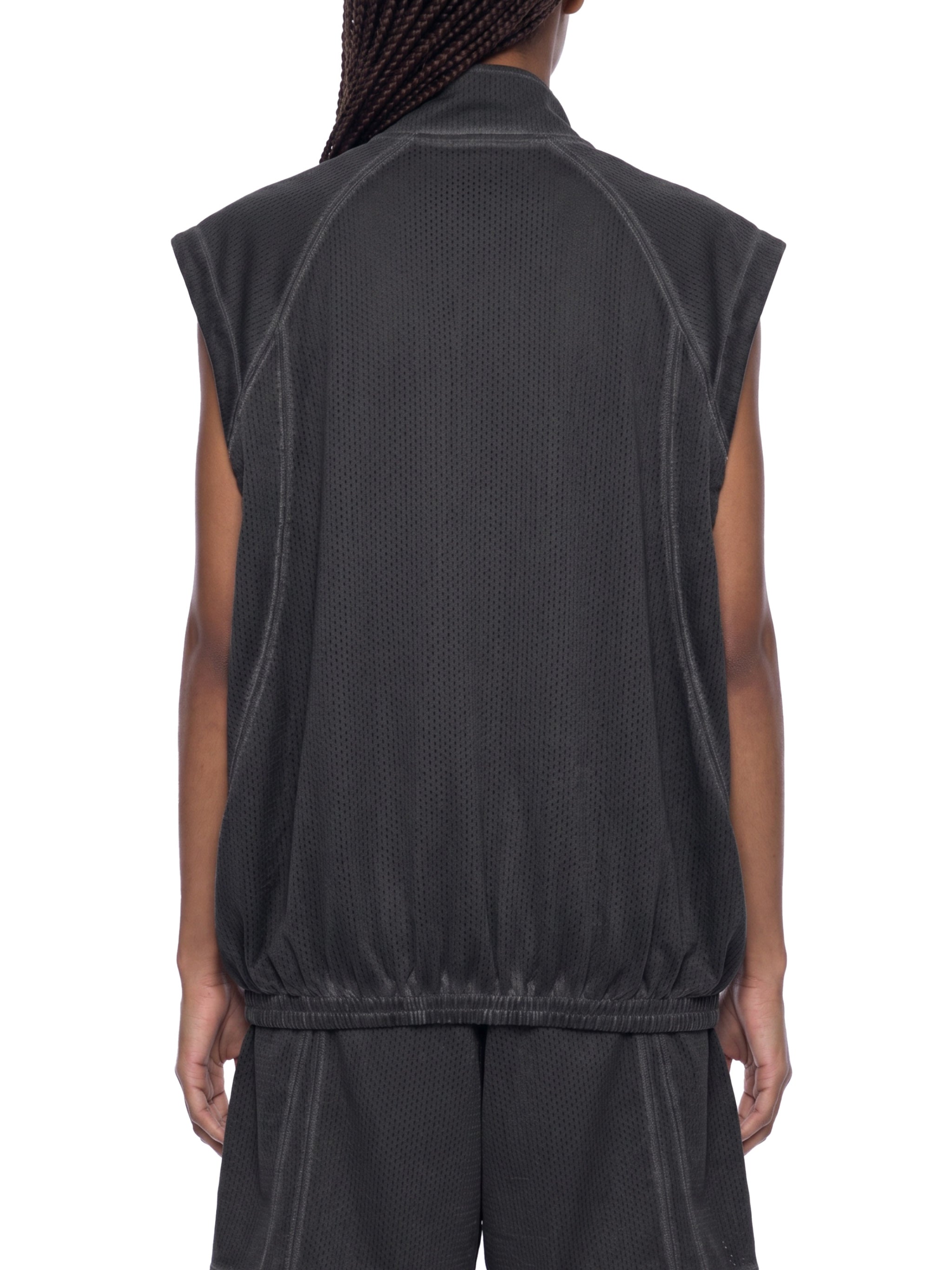 Vintage Wash Mesh Full-Zip Vest