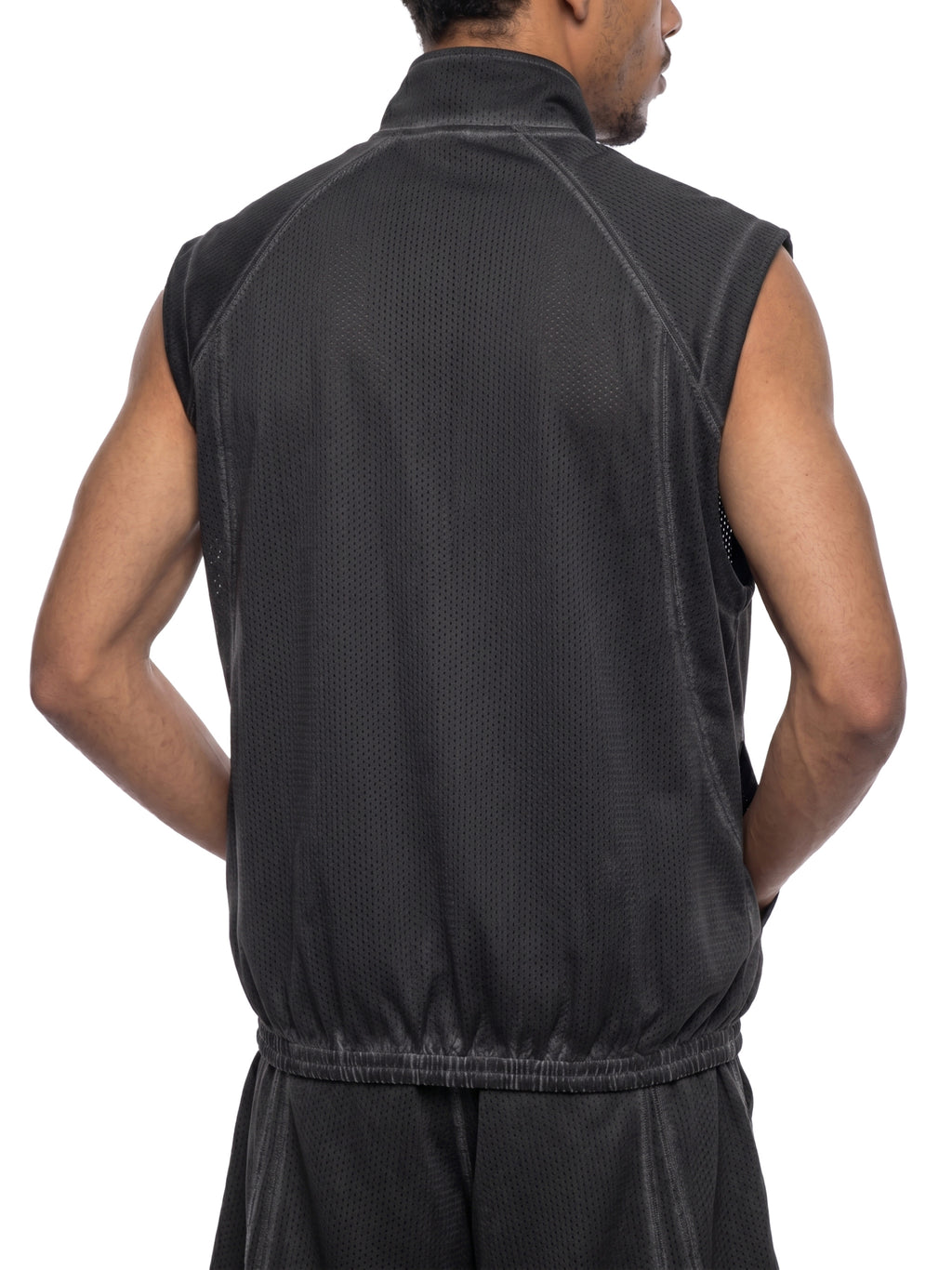 Vintage Wash Mesh Full-Zip Vest