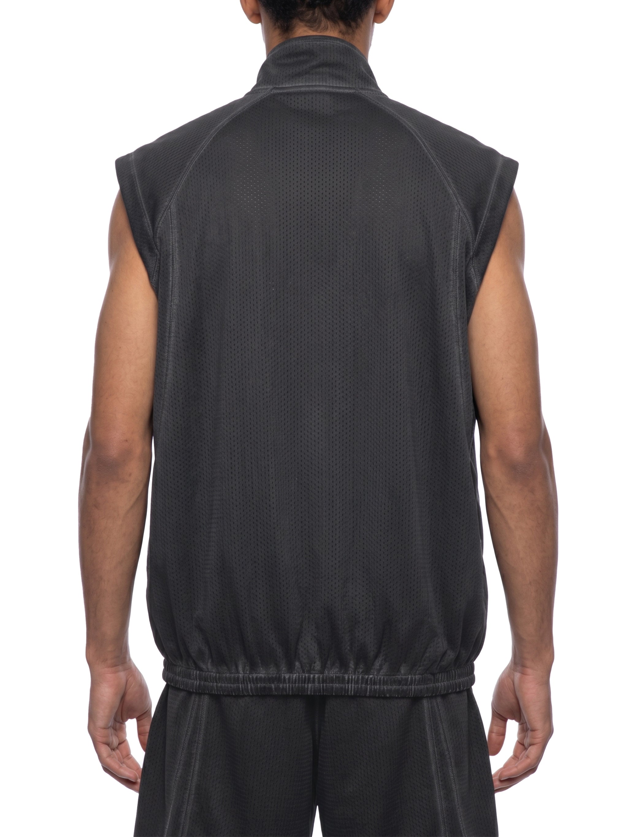 Vintage Wash Mesh Full-Zip Vest