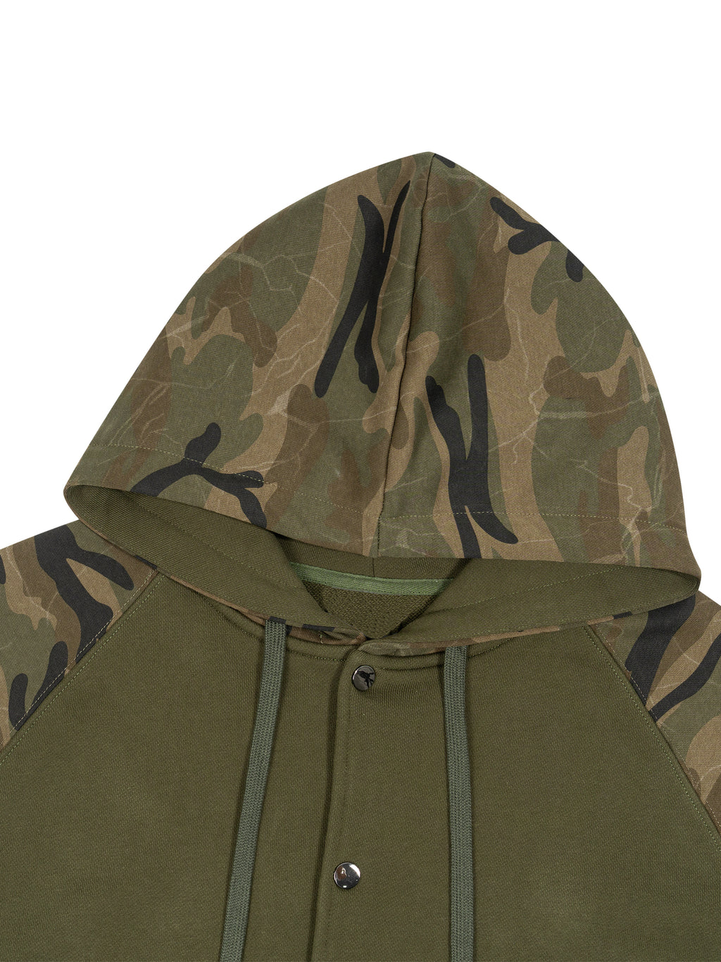 Unisex Camo-Splice Raglan Zip Hoodie