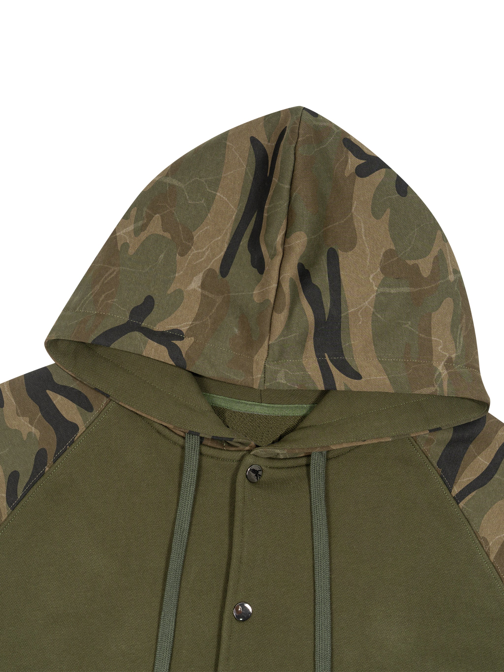 Unisex Camo-Splice Raglan Zip Hoodie