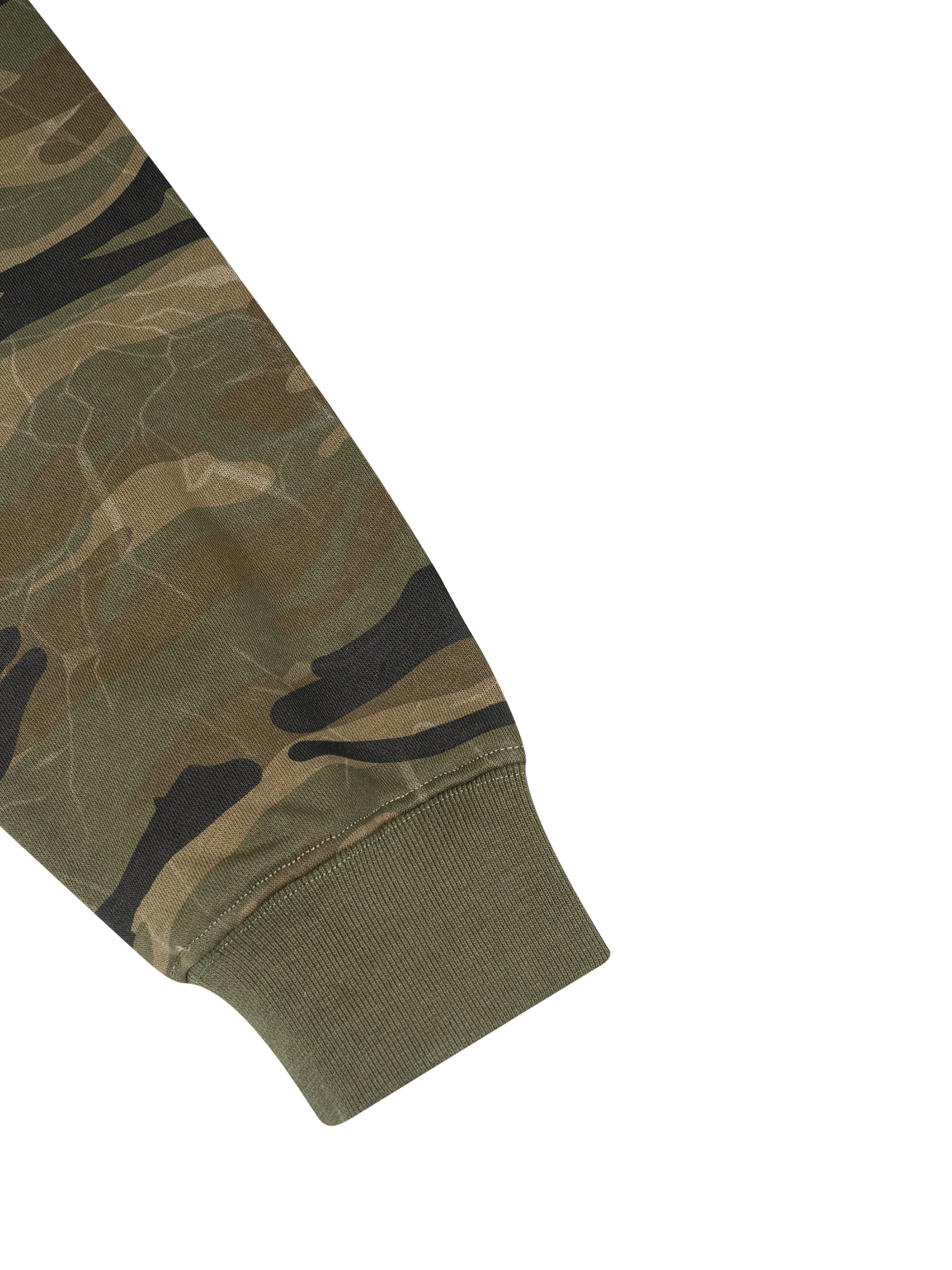 Unisex Camo-Splice Raglan Zip Hoodie