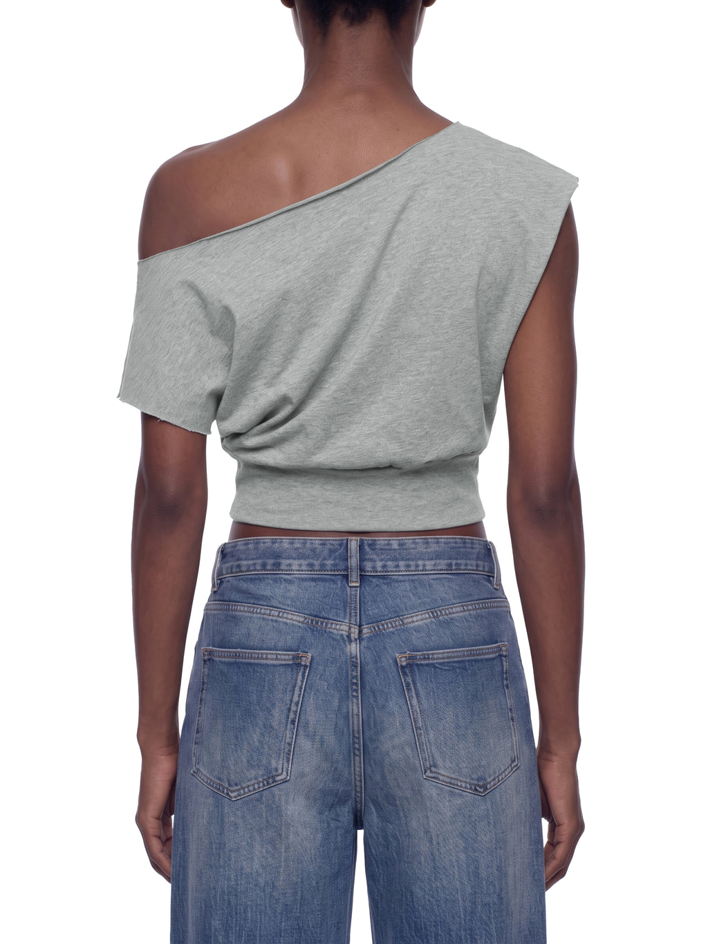 Women’s Boatneck Raw Edge Crop T-Shirt